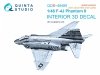 Quinta Studio QDS+48489 F-4J Phantom II 3D-Printed & coloured Interior on decal paper (Academy) (Small version) (with 3D-printed resin parts) 1/48